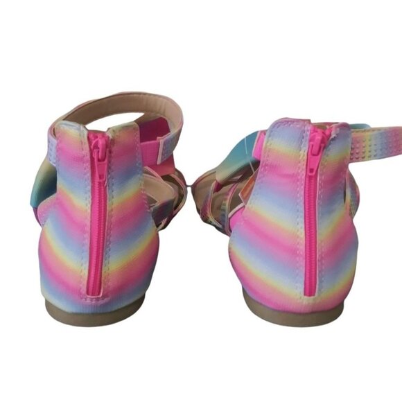 Jojo Siwa Size 4 Gladiator Sandals Girls Rainbow Bow - Picture 7 of 8